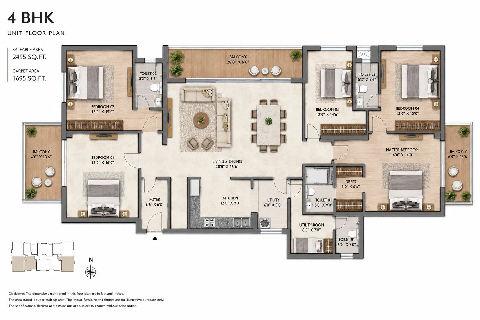 Godrej Verano 4 BHK Floor Plan